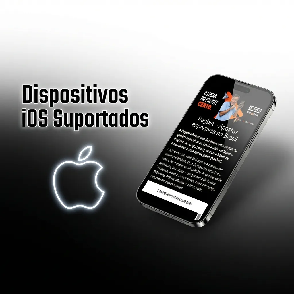 Lista de dispositivos iOS suportados, abrangendo iPhones do 8 ao 15 e iPads.